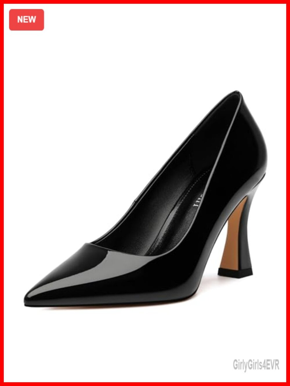 Women's Patent Leather Pointed Toe Stiletto Pumps 3 Inch Heels